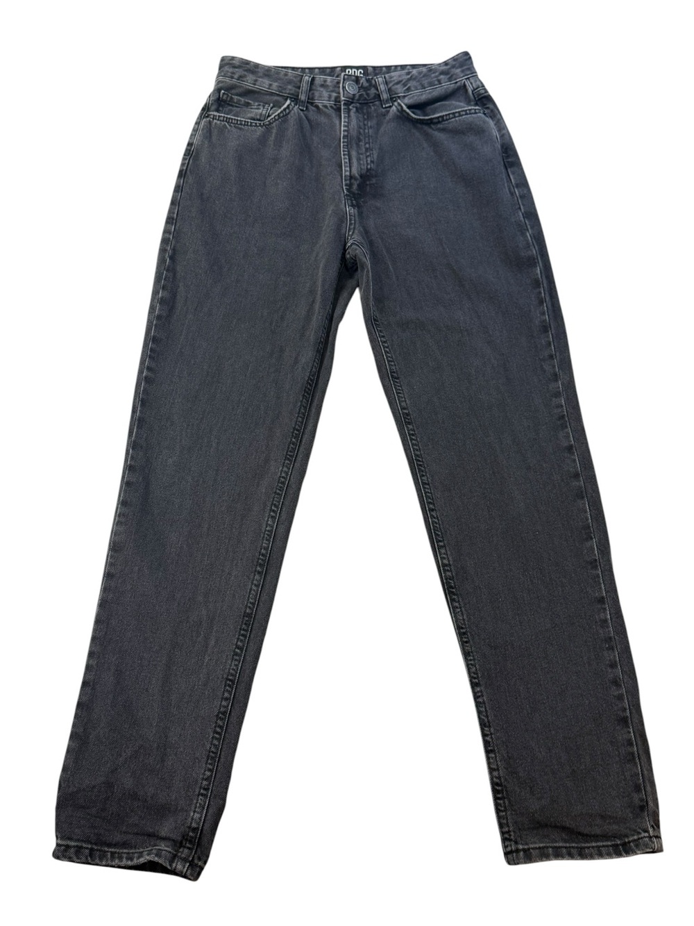 BDG High-Rise Mom Relaxed Fit Straight Leg Jeans Washed Black Cotton Size 27